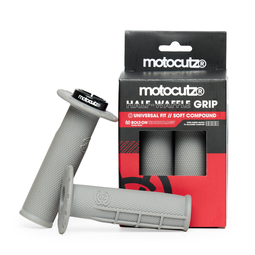 Universal Half Waffle Single Side Bolt-On Grips Grey