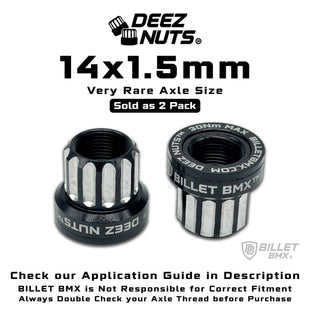 BILLET BMX Deez Nuts 12 Point Bike Axle Nuts 14x1.50mm FOR eBIKES AND ZOOZ REAR (2-Pack)