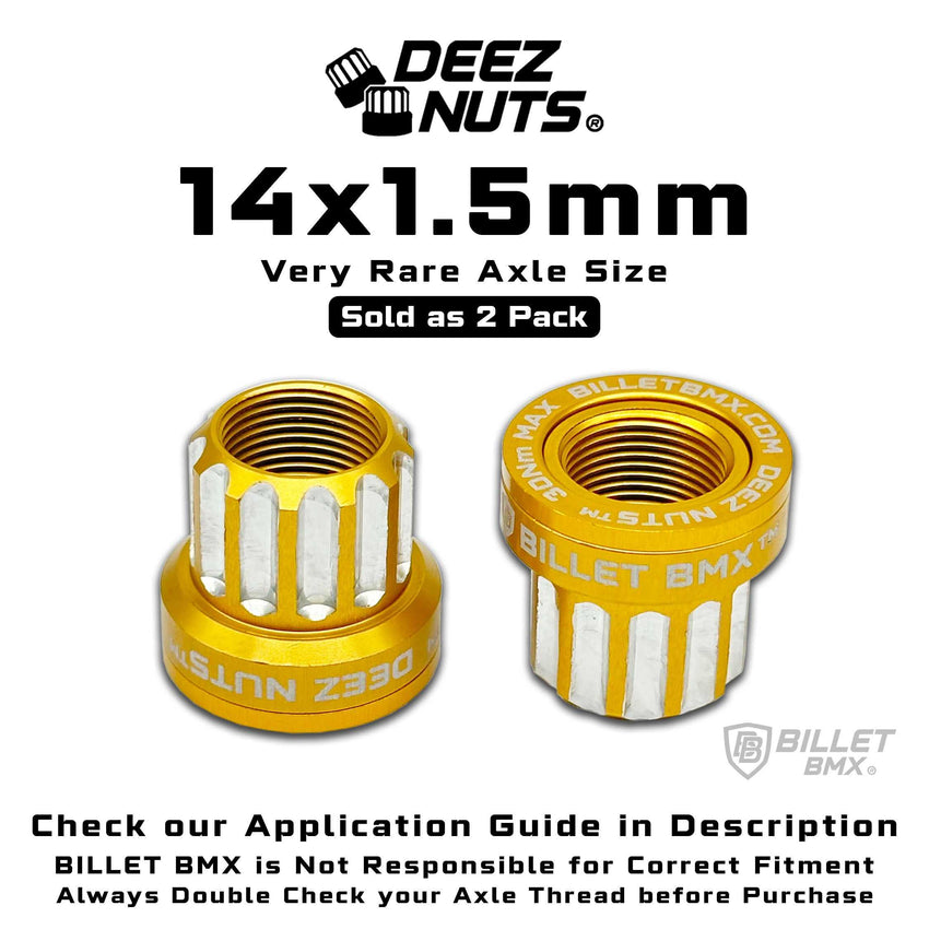 BILLET BMX Deez Nuts 12 Point Bike Axle Nuts 14x1.50mm FOR eBIKES AND ZOOZ REAR (2-Pack) - Zoozbikes