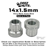 BILLET BMX Deez Nuts 12 Point Bike Axle Nuts 14x1.50mm FOR eBIKES AND ZOOZ REAR (2-Pack) - Zoozbikes