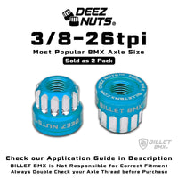 BILLET BMX Axle Nuts Deez Nuts 12 Point Bike Axle Nuts 3/8"-26tpi (2-Pack) - Zoozbikes