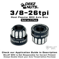 BILLET BMX Axle Nuts Deez Nuts 12 Point Bike Axle Nuts 3/8"-26tpi (2-Pack) - Zoozbikes