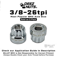 BILLET BMX Axle Nuts Deez Nuts 12 Point Bike Axle Nuts 3/8"-26tpi (2-Pack) - Zoozbikes
