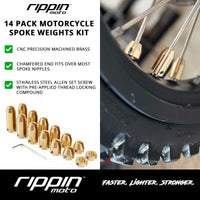 14 Pack Spoke Wheel Weights (Brass)