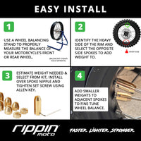 14 Pack Spoke Wheel Weights (Brass)