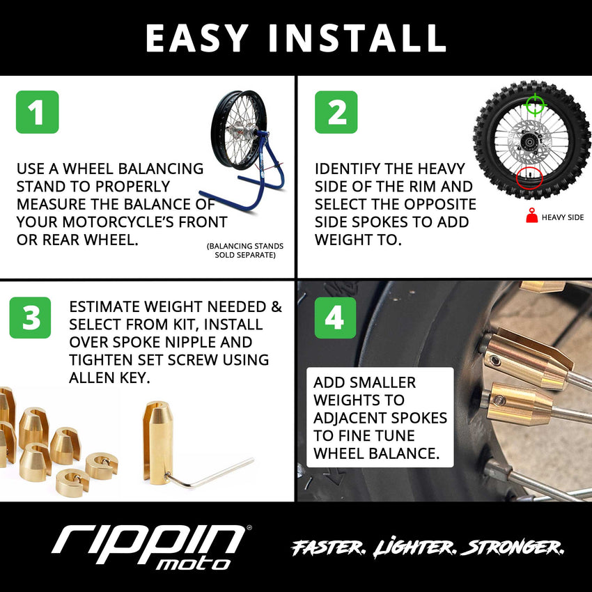 14 Pack Spoke Wheel Weights (Brass)
